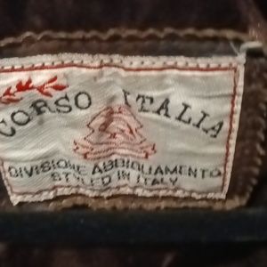 CORSA ITALIA black/brown/tan patterned designed leather lined jacket Size L/XL